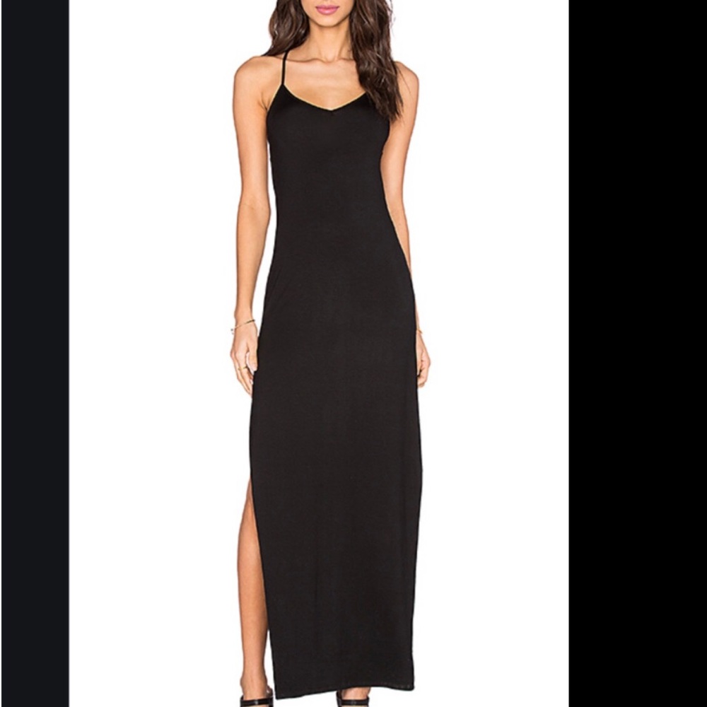 🆕🖤BENJAMIN JAY BLACK SIDE SLIT MAXI DRESS 🇺🇸